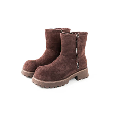 烈儿LIEER「雪地大头靴」双面绒鞋面羊羔毛保暖增高显瘦雪地靴