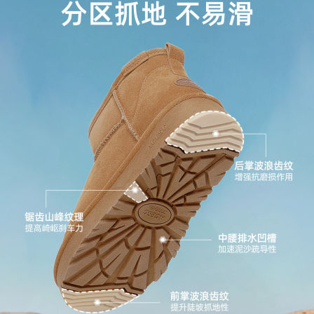 Acesc/艾斯臣防水雪地靴2025冬季新款加绒保暖厚底软底真皮防滑
