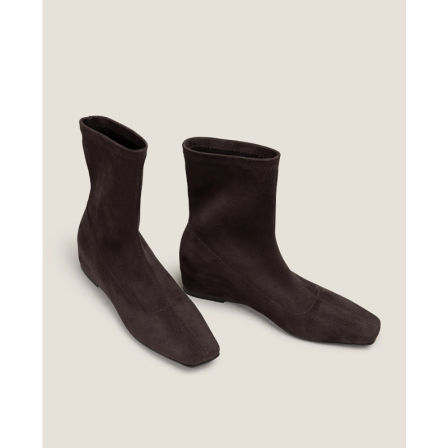 【鞋匠女王×刚需B入】磨砂瘦瘦弹力袜子靴方头粗跟短靴秋冬短筒