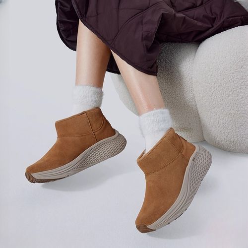 斯凯奇冬季女加绒一脚蹬厚底增高中帮冬靴防寒棉鞋144349女款主图