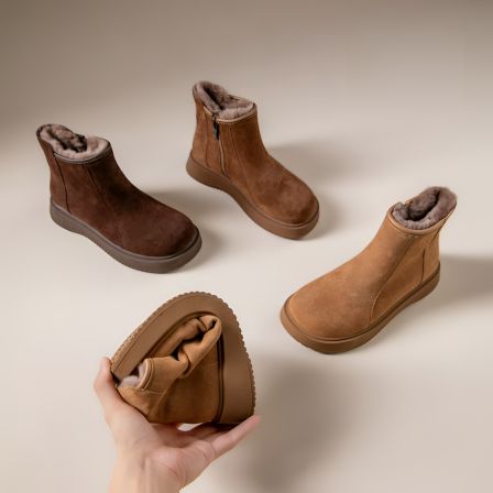 加绒勃肯靴女厚底增高保暖外穿冬款短靴时尚休闲百搭加厚平底冬季