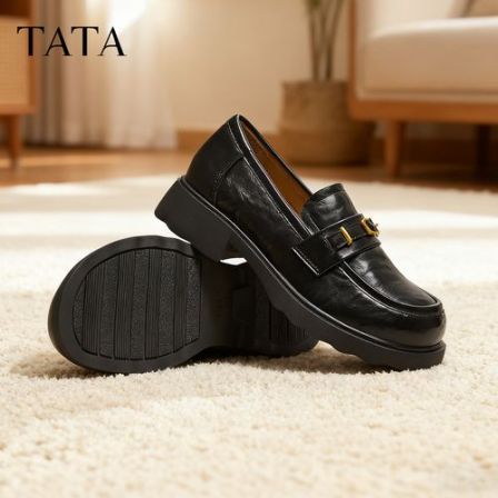 TATA他她2026春新款商场同款英伦乐福鞋女复古休闲小皮鞋CLP02AA6