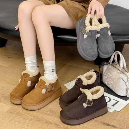 N158新款冬季“小暖炉”加绒休闲高帮勃肯鞋