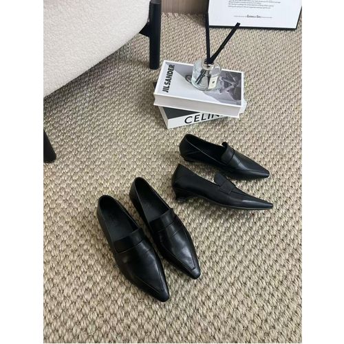 【梓铭】9332~气质女人～气质小猫跟通勤法式粗跟乐福鞋女 跟高3.5cm主图