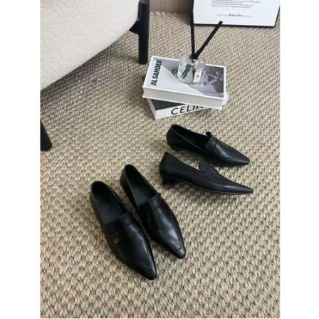 【梓铭】9332~气质女人～气质小猫跟通勤法式粗跟乐福鞋女 跟高3.5cm