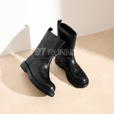 2025秋冬新款复古百搭水洗小牛皮一脚蹬真皮短靴G2969