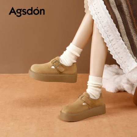 yb143374加绒勃肯鞋女2025新款冬季厚底增高棉鞋一脚蹬毛绒雪地靴