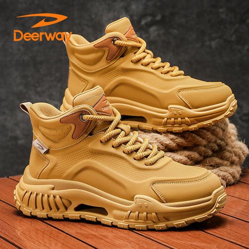 德尔惠加绒马丁靴秋冬运动休闲老爹潮鞋防水防滑钓鱼登山高帮男鞋主图