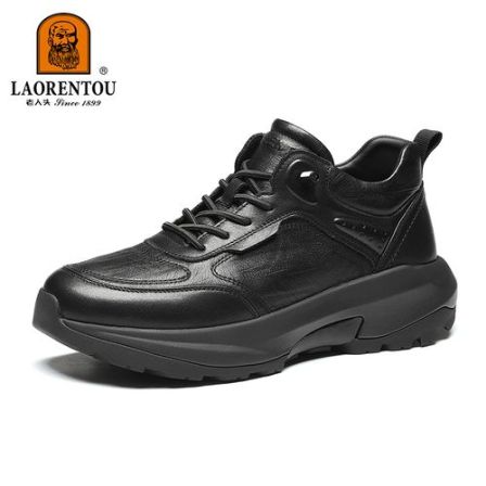 老人头冬季头层加绒防滑休闲皮鞋棉鞋冬季男冬季加绒高帮皮鞋