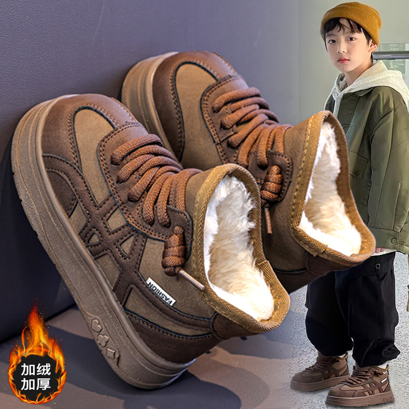 阿童木男童雪地靴2025新款冬季加厚保暖儿童棉鞋防滑东北大棉靴子主图