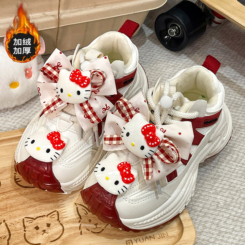 阿童木儿童棉鞋保暖女童鞋子2025新款冬季女孩运动小白鞋可爱防滑主图