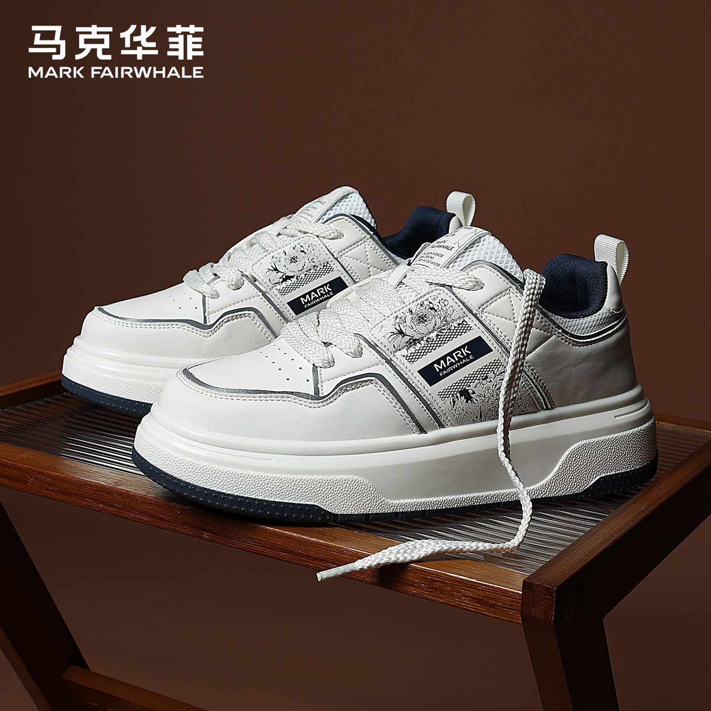 马克华菲小白鞋男款板鞋2026新款鞋子男鞋增高鞋男冬季男士休闲鞋主图