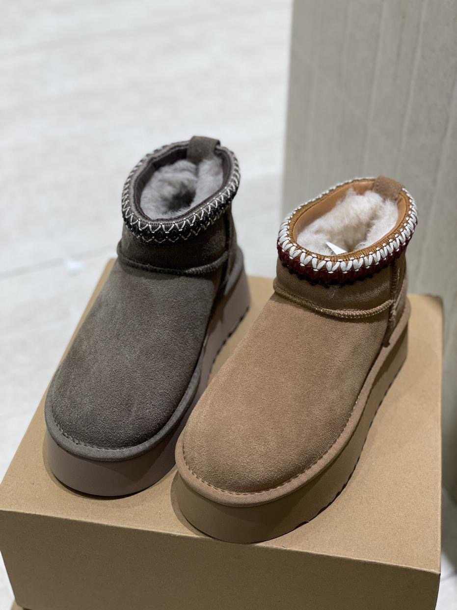 MFX 牛皮全羊毛雪地靴厚底加绒保暖毛毛鞋 889-107主图