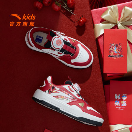 街顽丨安踏儿童低帮板鞋男大童鞋2026新年款潮流旋钮滑板鞋休闲鞋