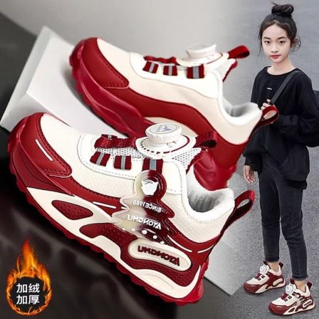 官网C&K儿童棉鞋红色女童鞋子2025冬季女孩保暖二棉运动鞋爆款