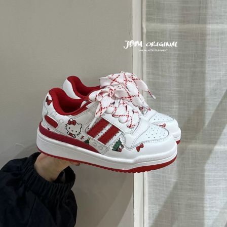 新年款潮鞋JBM儿童鞋女大童kitty小白鞋学生德训鞋加绒休闲运动鞋