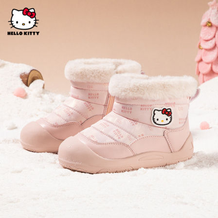 Hello Kitty儿童雪靴女童靴子2025冬季加绒小童保暖防滑毛绒靴