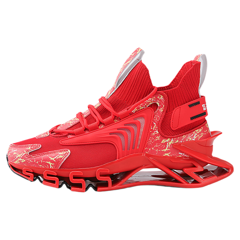 马年红色跑鞋男款透气初中学生减震防滑刀锋运动鞋男士本命年红鞋主图