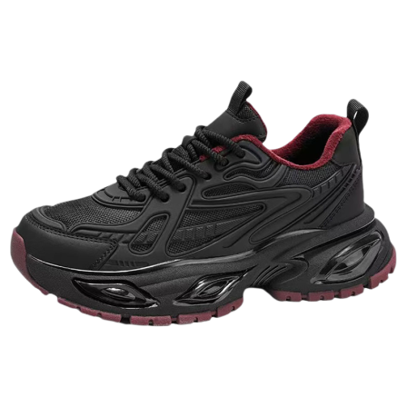 男鞋冬季加绒增高老爹鞋保暖透气青少年厚底防滑减震气垫运动跑鞋