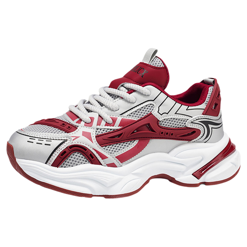 2026马年红色男鞋46大尺码增高透气防臭青少年高级感时尚厚底老爹鞋主图