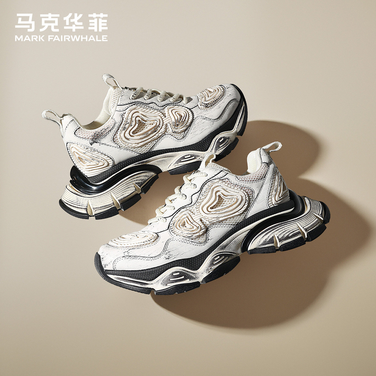 马克华菲厚底增高老爹鞋男2025冬季新款时尚运动休闲鞋舒适跑步鞋主图