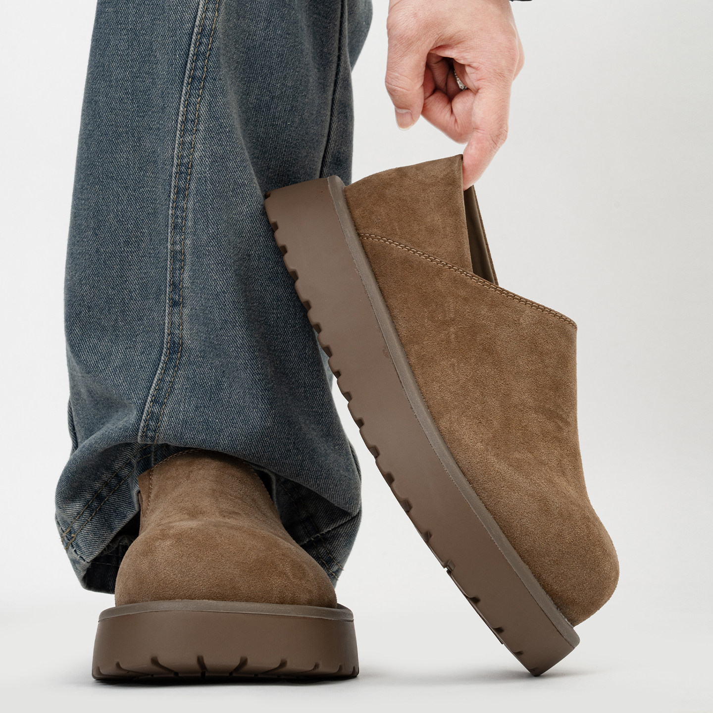 厚底全包勃肯鞋男女复古休闲一脚蹬懒人乐福鞋情侣增高大头穆勒鞋主图