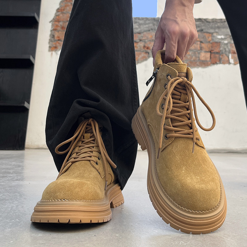 马丁靴男款2026冬季英伦风加绒高筒情侣大黄靴美式中筒户外工装鞋主图