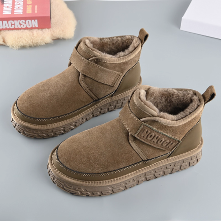 雪地靴男冬季2025新款桑坡皮毛一体防水防滑东北加绒加厚保暖棉鞋