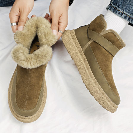 雪地靴男士2025冬季新款真皮加绒户外保暖高帮男鞋加厚防滑大棉鞋