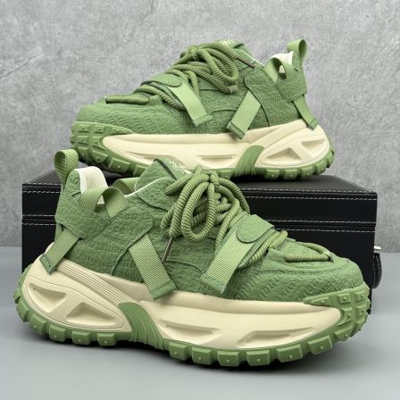 潮牌老爹鞋男2025冬季新款压花设计男鞋厚底增高鞋舒适运动休闲鞋