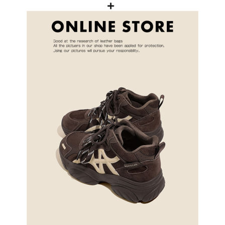 真皮！复古棕色德训鞋女2025年新款百搭户外休闲鞋厚底阿甘运动鞋