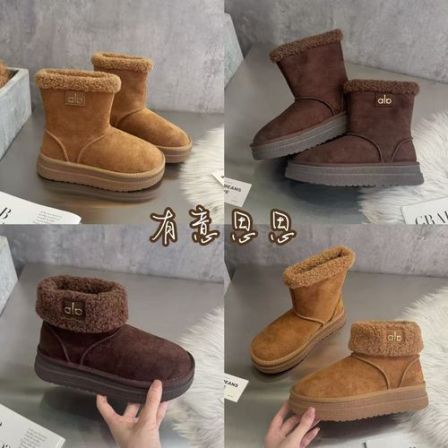 有意思思女鞋"初雪"冬季2026新款棉鞋厚底百搭加绒保暖雪地靴女款