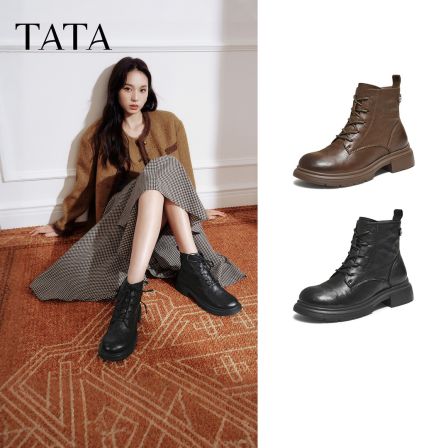 【TATA/他她】2025冬时尚复古简约马丁靴WXB06DD5