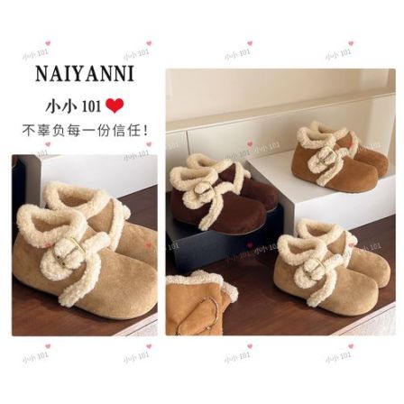 【小面包】时尚百搭雪地靴新款内增高勃肯鞋HZ0586-18 跟高4CM