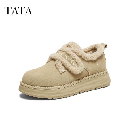 【TATA/他她】小熊勃肯毛毛单鞋CYY07AM6/CYY05DM5