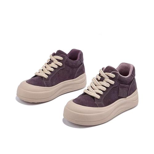  【运费补贴】秋冬新款复古加绒保暖系带女款高帮休闲鞋S889主图