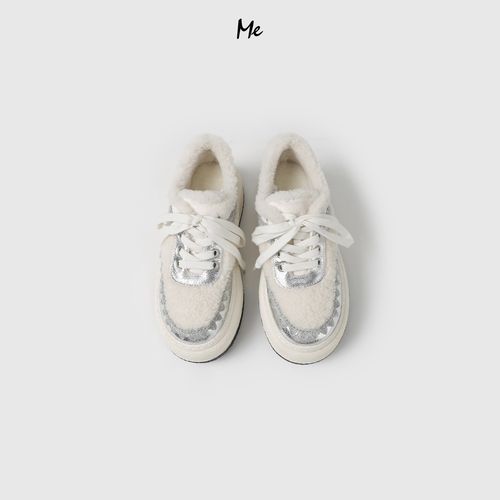 ME【泰迪贝壳鞋（加绒）】羊羔毛厚实保暖增高百搭毛绒鞋子MESA4865主图