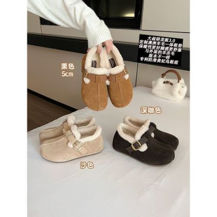 【大叔家】防滑底5cm增高雪地靴女2025冬季新保暖棉鞋7580