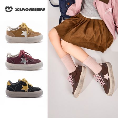 小米步【五角星】板鞋2025冬季新款加绒经典德训鞋儿童韩版休闲鞋男