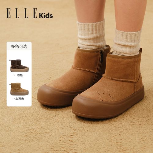 ELLEkids童鞋雪地靴女童冬季新款儿童加绒棉靴短筒棉鞋EFF48709-6主图
