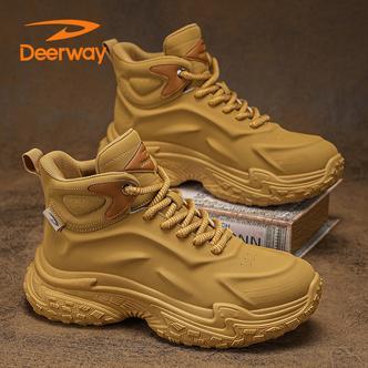 德尔惠秋级新款高帮男鞋增高百搭透气加绒加厚户外运动休闲棉鞋