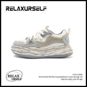 RELAXURSELF夏款透气百搭男士低帮潮鞋小众增高ins时尚休闲情侣鞋主图