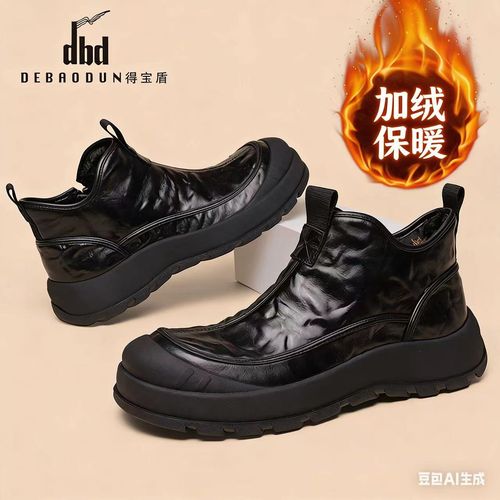 意式轻奢！【头层牛皮】广州快时尚男士休闲鞋加绒保暖棉鞋商务通勤主图