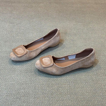 羊皮版~通勤气质轻便舒适软底晚晚鞋女内增高一脚蹬圆头显瘦单鞋