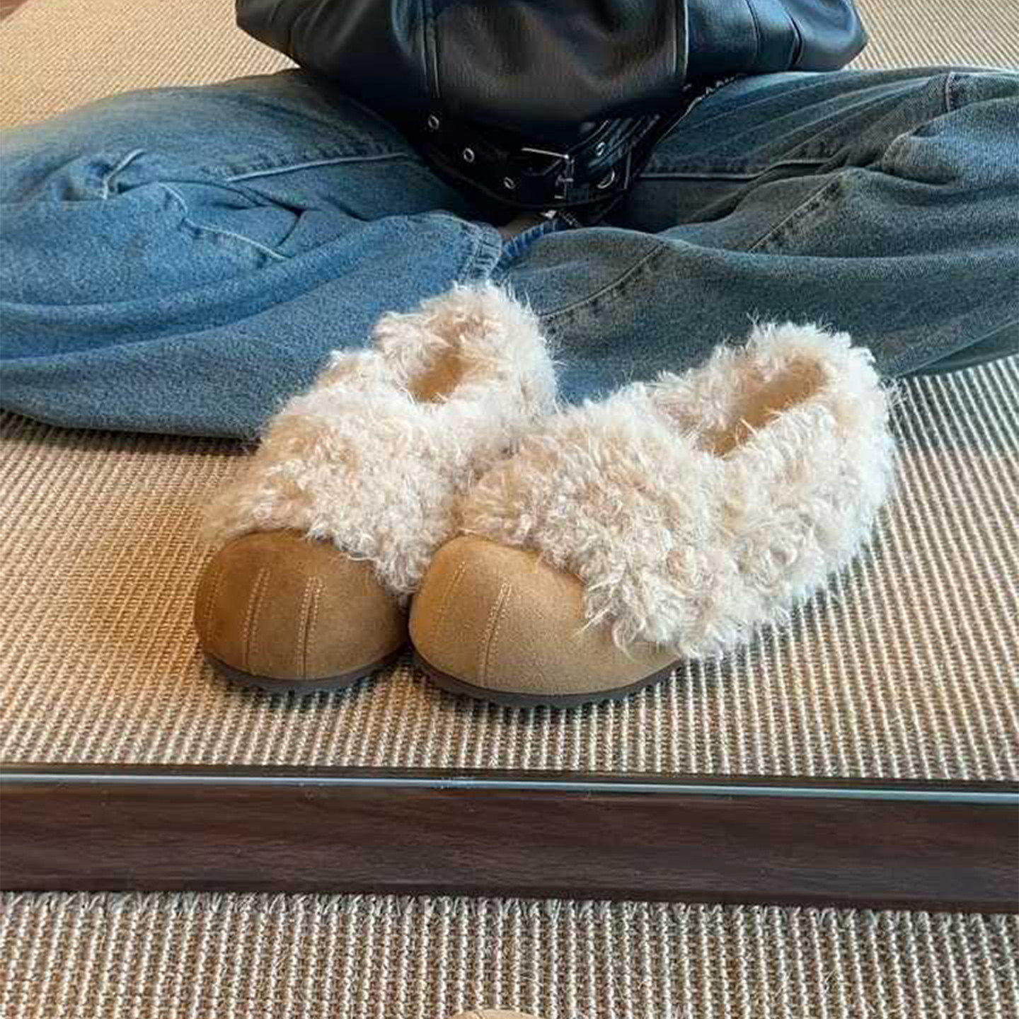 巨好看厚底内增高加绒勃肯鞋一脚蹬毛毛鞋女2025新款冬季雪地棉鞋主图