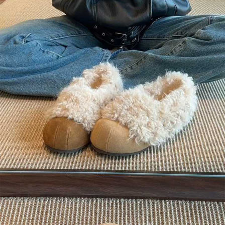 巨好看厚底内增高加绒勃肯鞋一脚蹬毛毛鞋女2025新款冬季雪地棉鞋