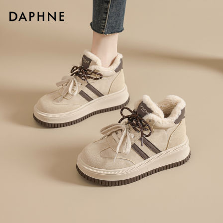 达芙妮加绒雪地靴女款2025冬季新款东北保暖棉鞋高帮休闲爆款女鞋