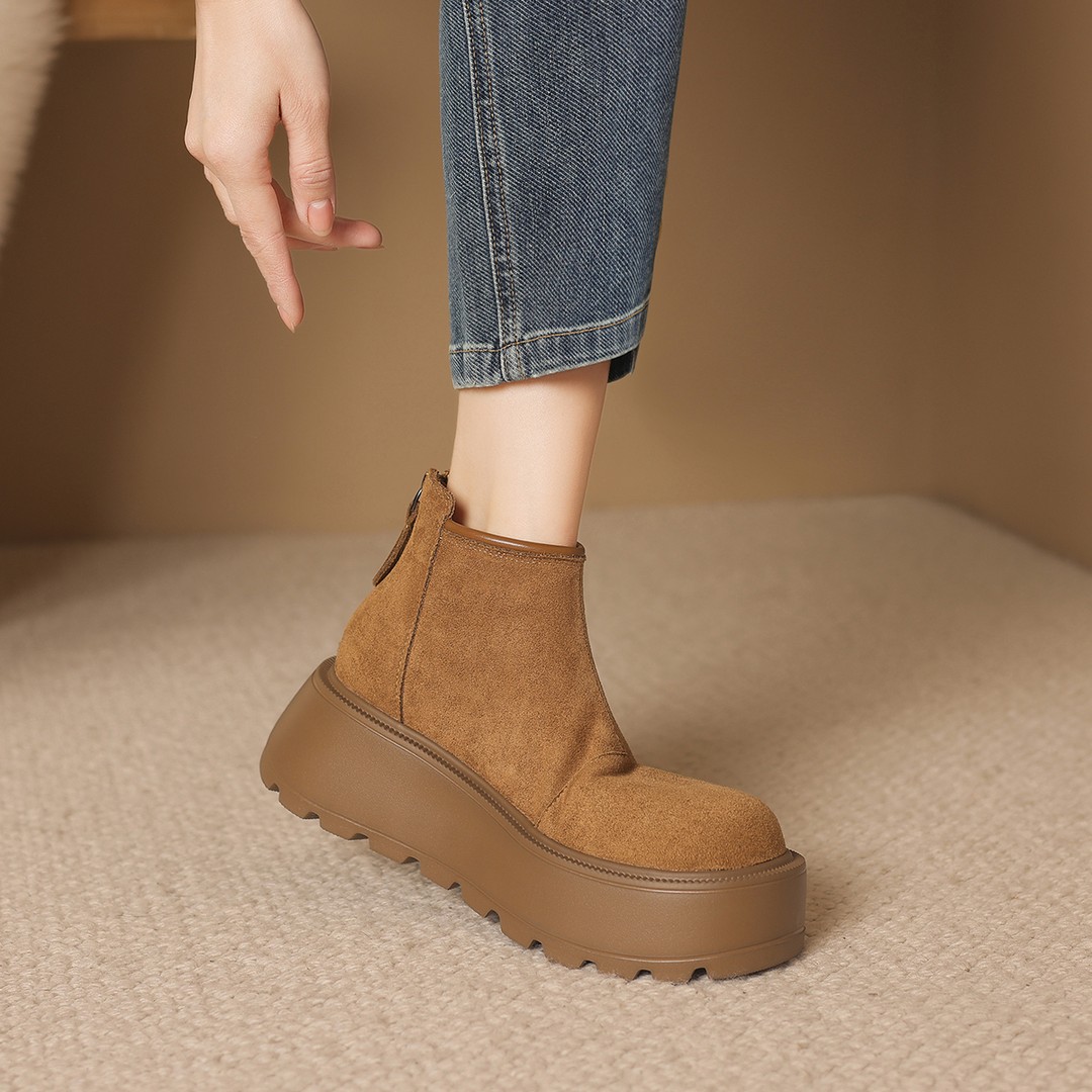 【FOXER】新款厚款冬季加绒加厚短筒增高时尚雪地靴靴子雪地靴女靴主图