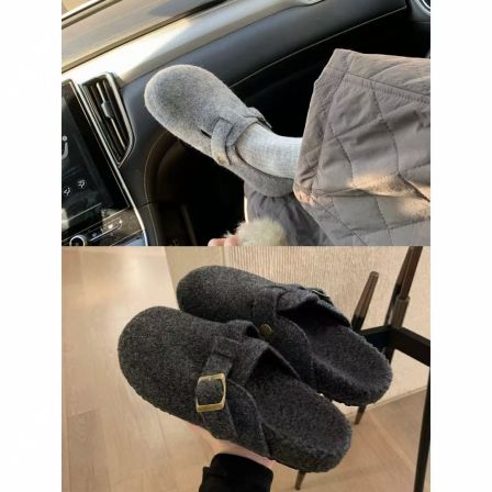 徐秋阳    毛毛勃肯  冬季新款百搭时尚休闲显瘦显白毛绒鞋子