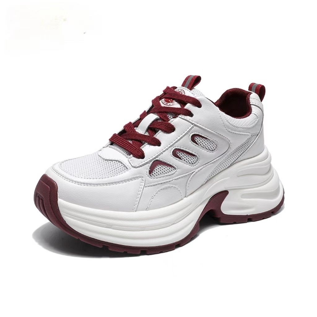 门店69&9！红武士老爹鞋」厚底增高显瘦运动鞋真皮休闲鞋 C25541主图